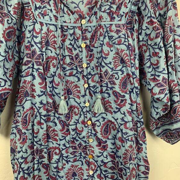 Cleobella Blue Paisley Mini Dress - Picture 4 of 11